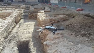 Anche il drone sugli scavi ma non è utilizzato per il laser scanner