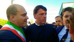 Renzi con il sindaco Pugnaloni e l'on. Lodolini