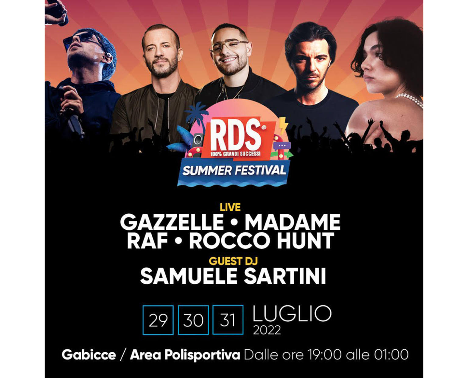 A Gabicce dal 29 al 31 luglio è tempo di Rds Summer Festival