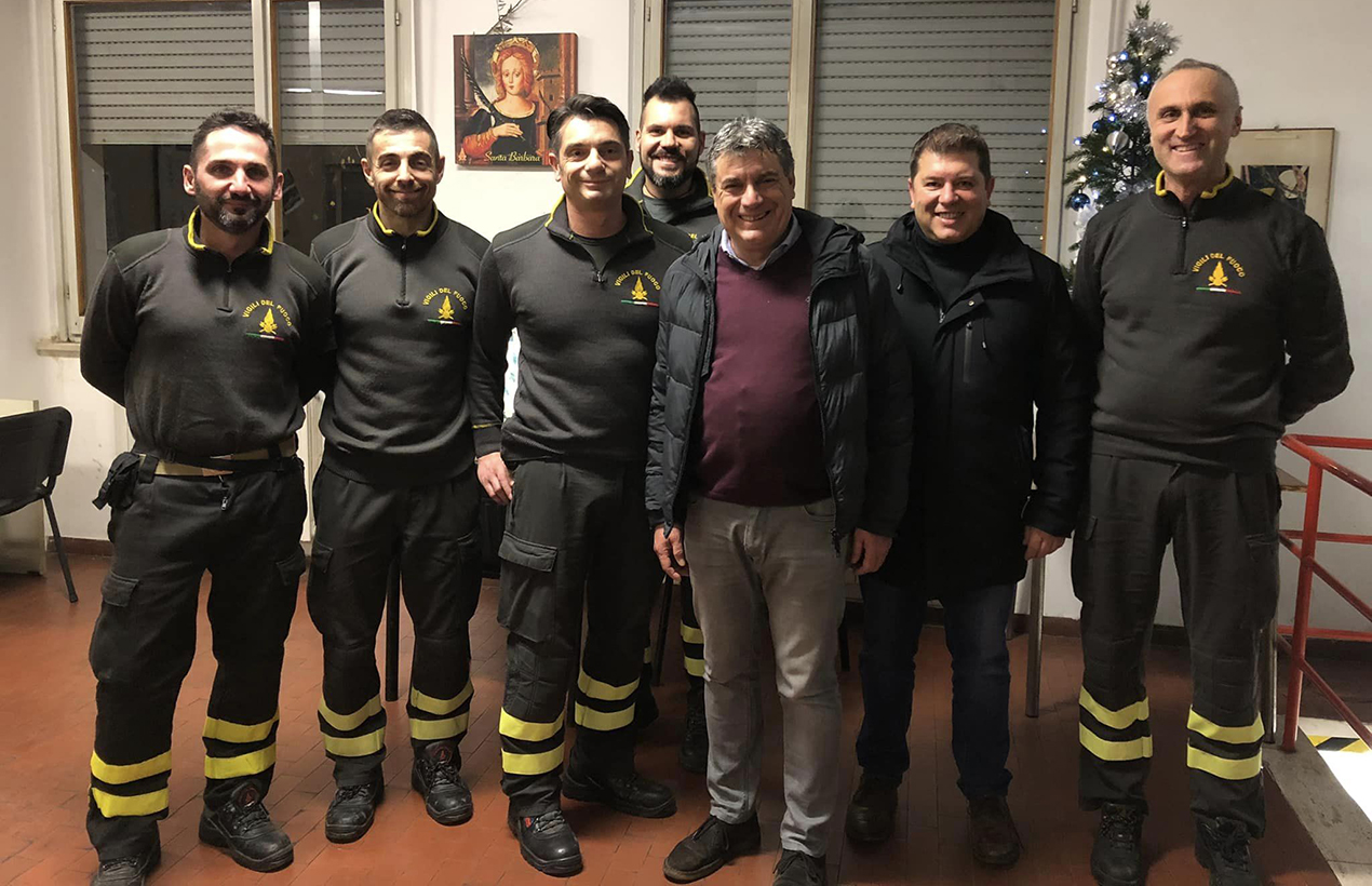 Il sindaco dai Vigili del Fuoco