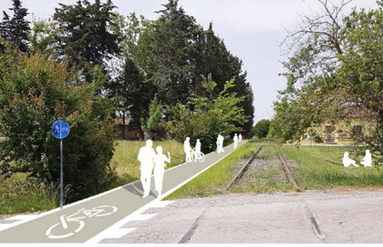 Il rendering allegato dal Comitato Ciclovia del Metauro