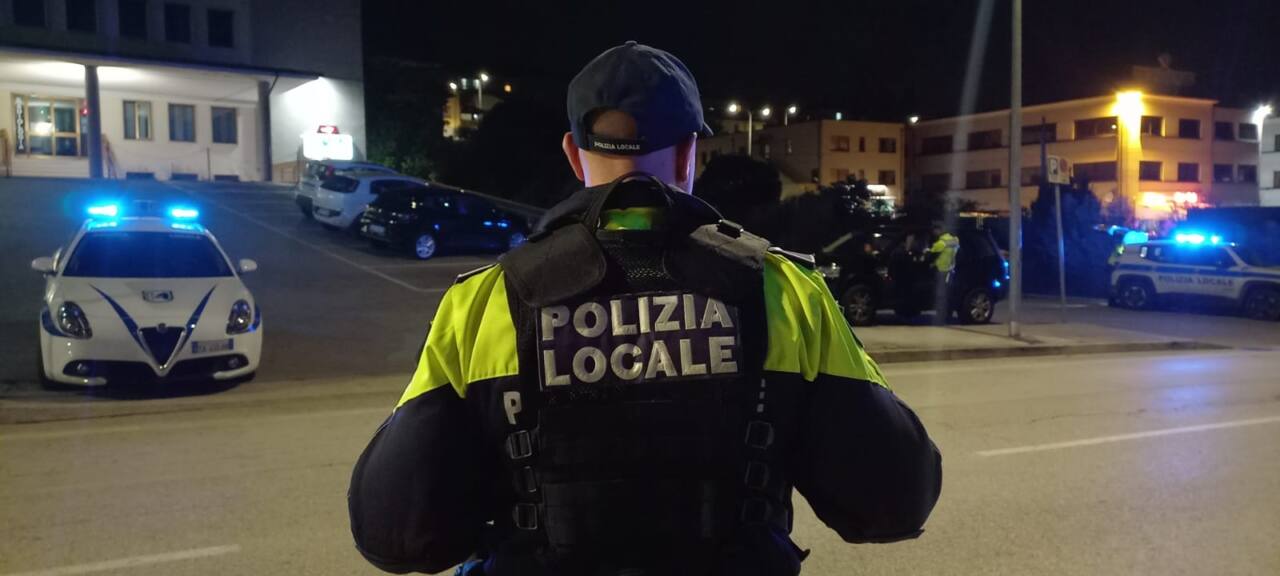 Il posto di blocco della Polizia locale di Castelfidardo