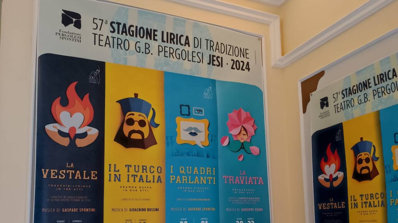 I manifesti della 57esima stagione lirica del teatro Pergolesi di Jesi