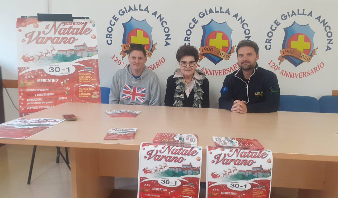 Nei locali della Croce gialla ad Ancona la conferenza stampa del Mercatino di Natale a Varano