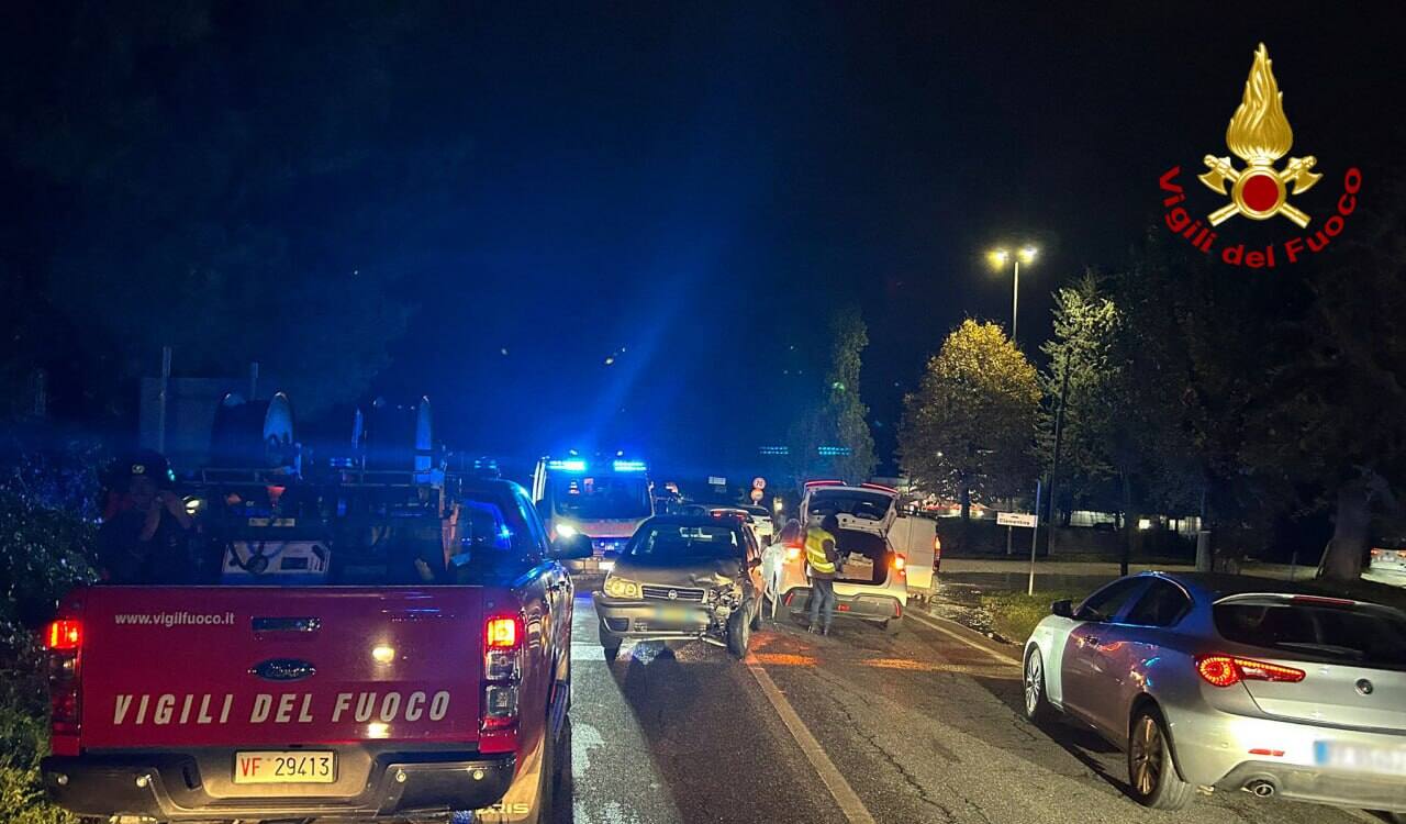 L'incidente a Monsano che ha coinvolto quattro vetture